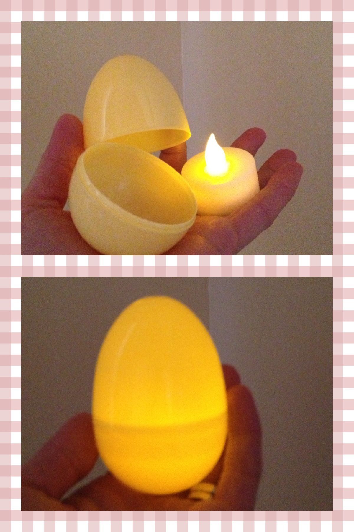 Glow in the dark egg hunt…forget the glow sticks! LEDs fit inside large eggs and can be reused over and over. Happy Easter!