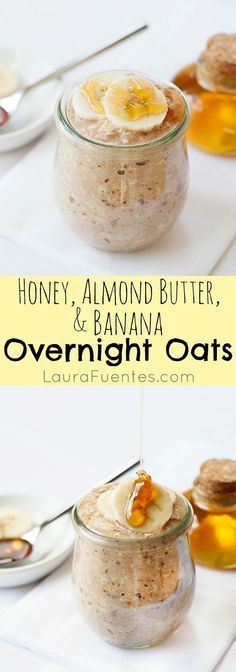Honey, Almond Butter, and Banana Overnight Oats: Delicious Breakfast thats easy and sweet for busy mornings.