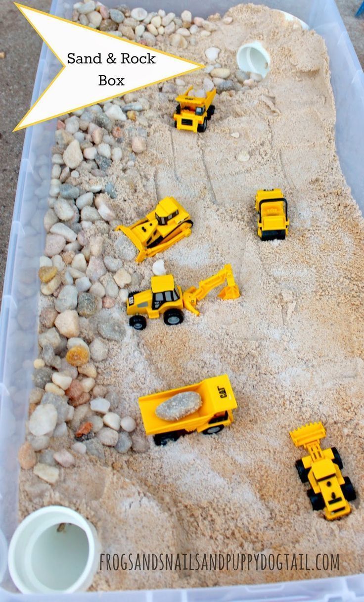 How to make a sand and rock box for your kids play trucks.  They will love this!