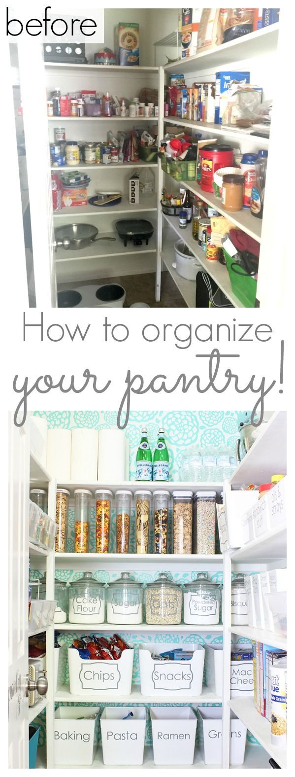 How to organize your pantry – Tons of tips and ideas for organizing and decorating your pantry! – www.classyclutter…