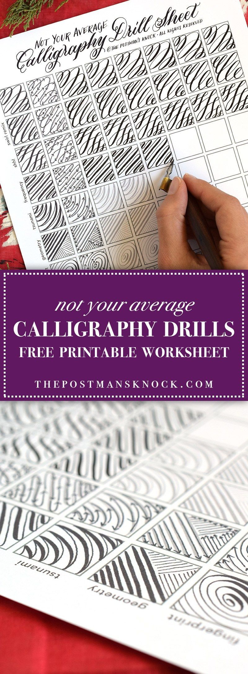 Not Your Average Calligraphy Drills Sheet | The Postmans Knock - Drills can really help to acclimate you to a dip pen!