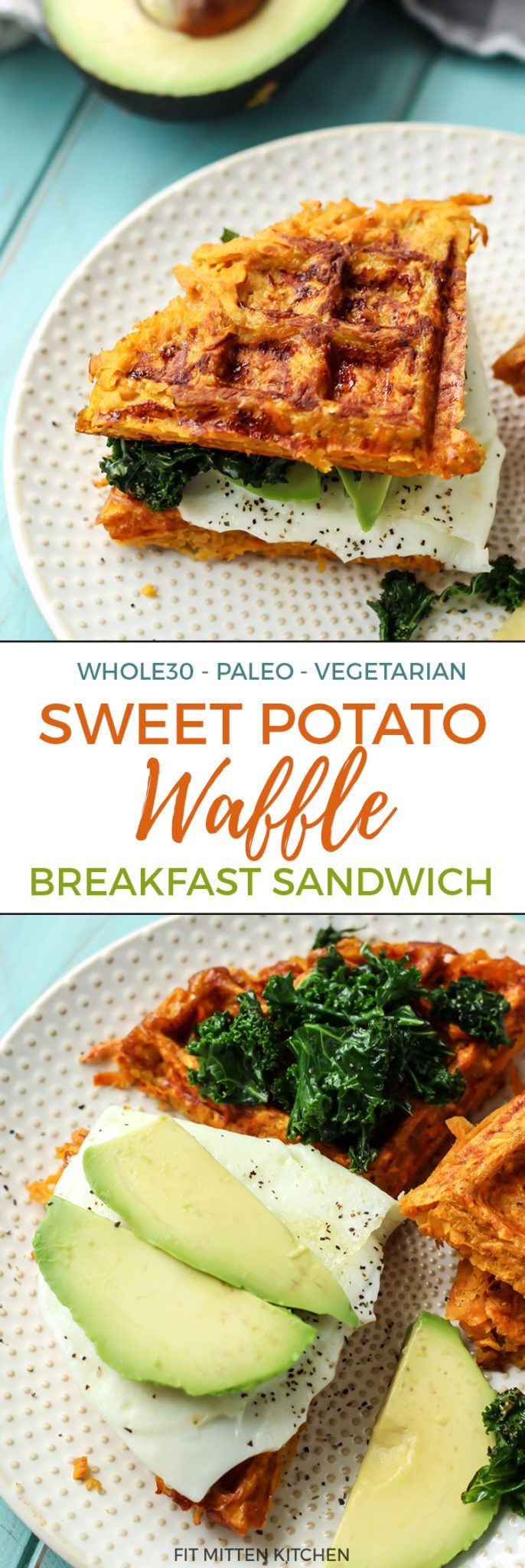 Paleo Sweet Potato Waffle Breakfast Sandwich. Simple ingredients and so good! You are going to want to try this! And its