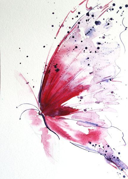 Red butterfly, Butterfly painting, Original from Radikacolours by DaWanda.com