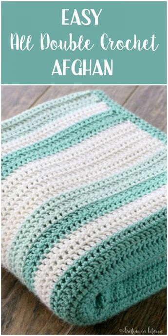 Simple beginner afghan with all double crochet stitches. Pattern generated by the random stripe generator!