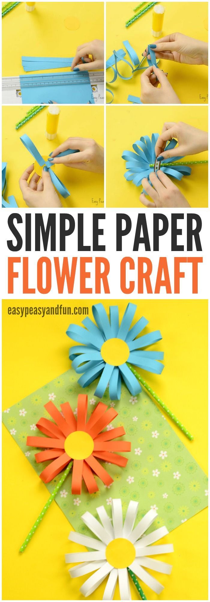 Simple Paper Flower Craft! A great springtime craft for older kids!