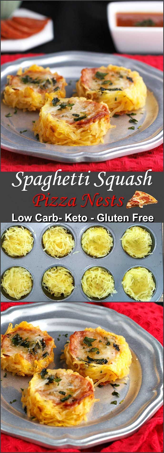 Spaghetti Squash Pizza Nests- Low carb, gluten free and primal.