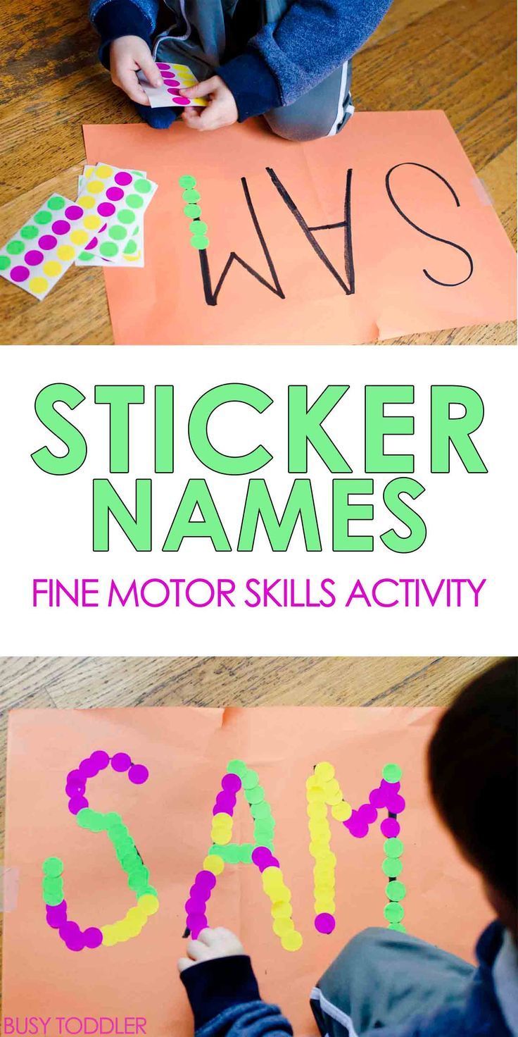 Sticker Names Toddler Activity: What an awesome indoor activity for toddlers. A great quick and easy activity that toddlers and