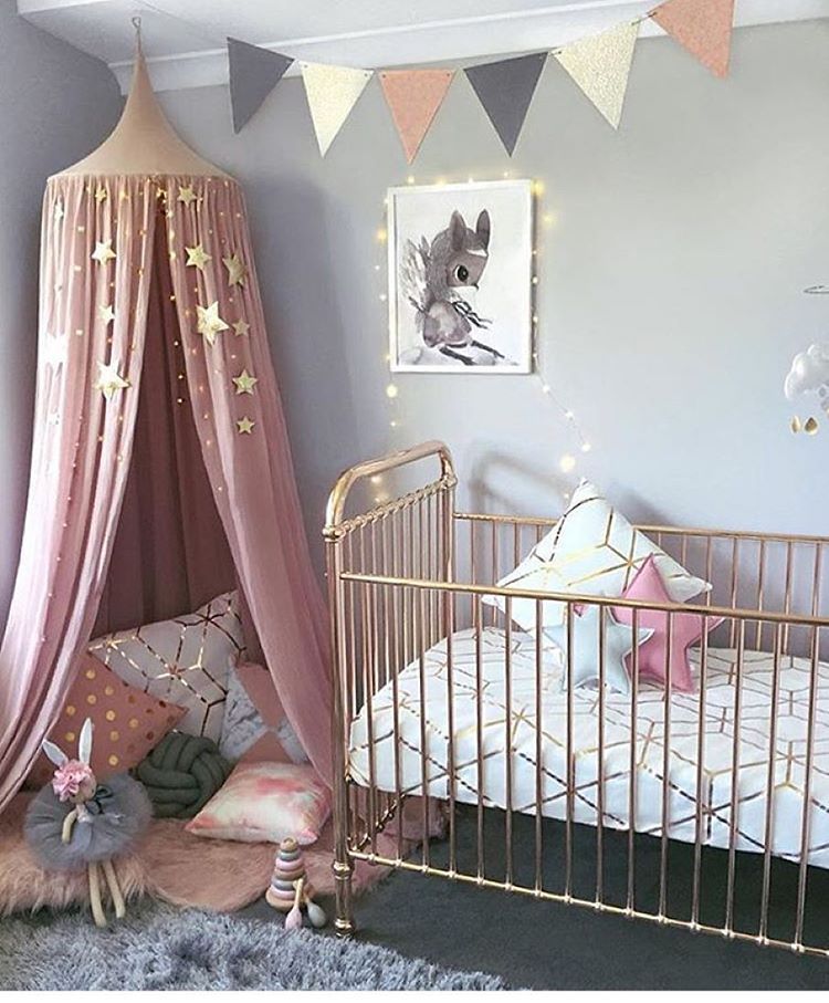 Stylish Bump on Instagram: “NURSERY / / Baby girl’s bedroom all set up for her arrival with the stunning Rose Gold