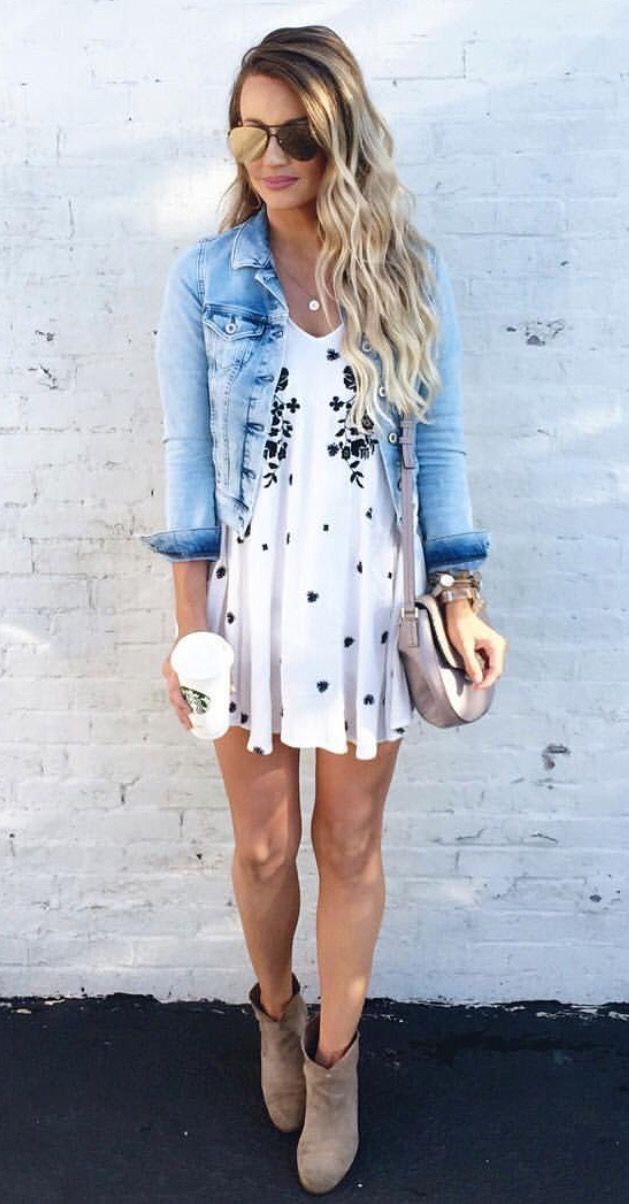 Sun dress and jacket. Spring outfit inspiration
