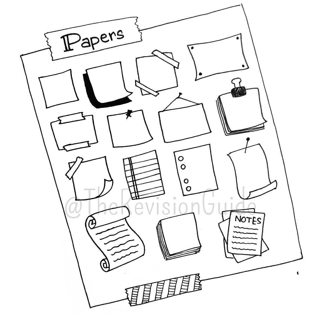 #TheRevisionGuide_StudyTips frames (or borders) are an important part of sketchnotes.. here’s some more paper type borders that