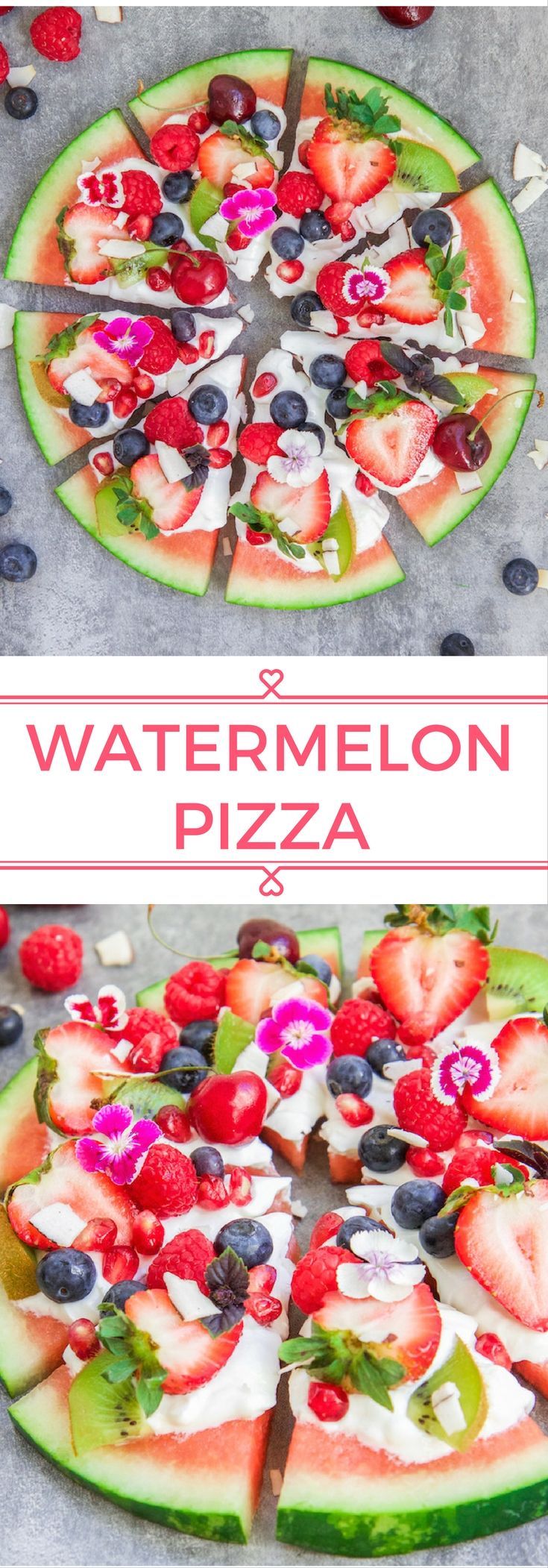 Watermelon pizza is a fun and healthy snack that everyone will love. Refreshing, delicious, and only takes 10 minutes to make!