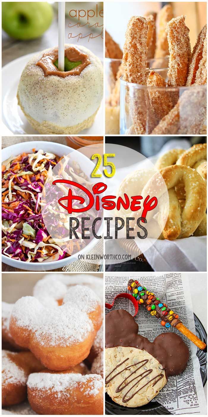 25 Disney Inspired Recipes from all your favorite places in the park. If you love Disney food & recipes, you will love all these