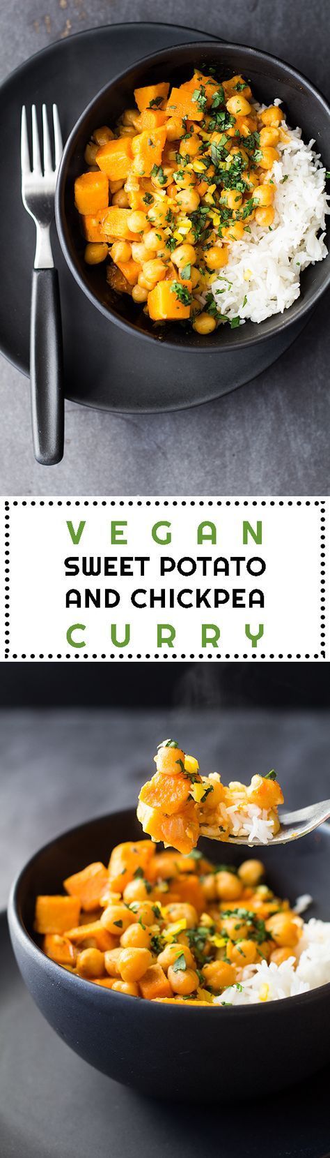 A quick and easy, soy-free, gluten-free, Thai Vegan Sweet Potato and Chickpea Curry for a meatless Monday full of flavor and