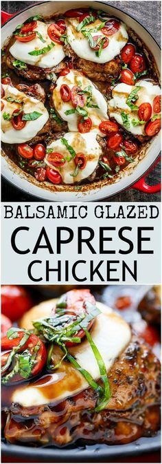 Balsamic Glazed Caprese Chicken. | cafedelites.com