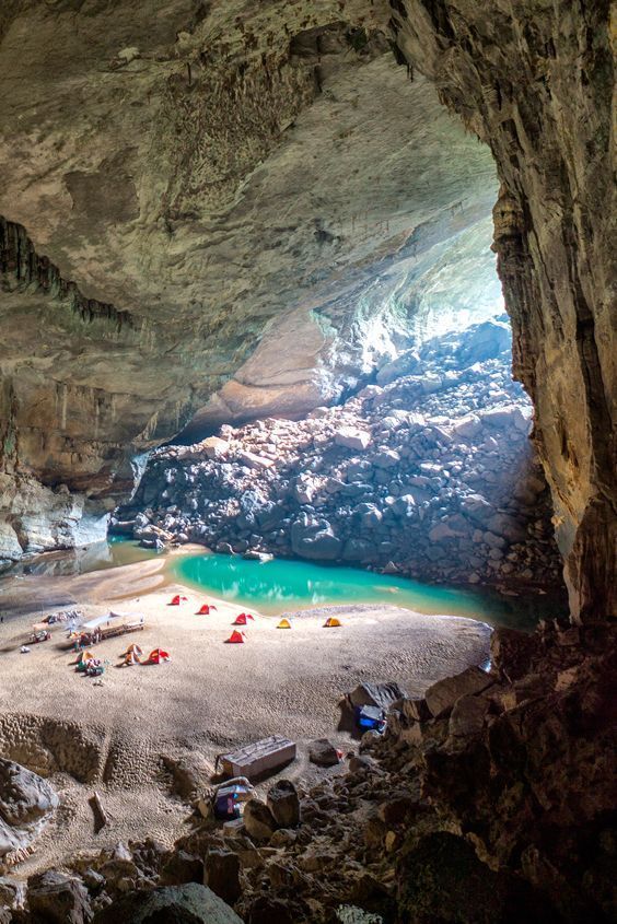 Camping adventure inside the worlds third largest cave! Hike through the lush jungle in central Vietnam to reach this natural