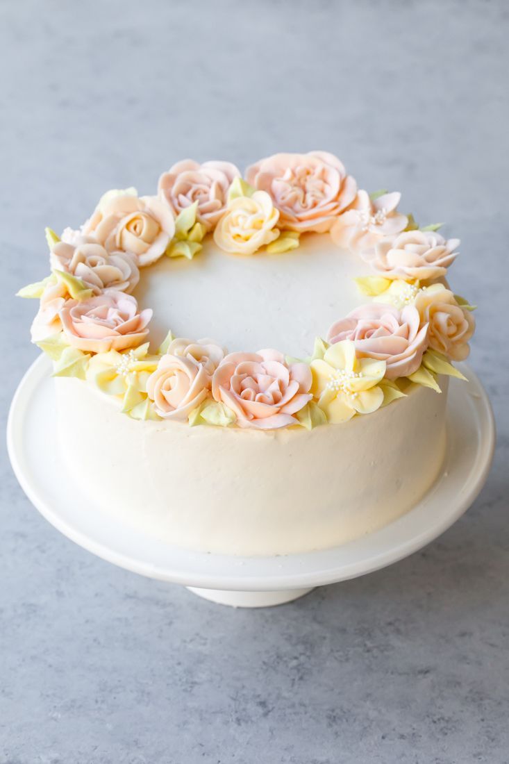 Carrot Cake Recipe with buttercream flowers