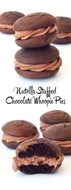 Chocolate Whoopie Pies with creamy Nutella frosting – plus learn how to get those smoooth tops!