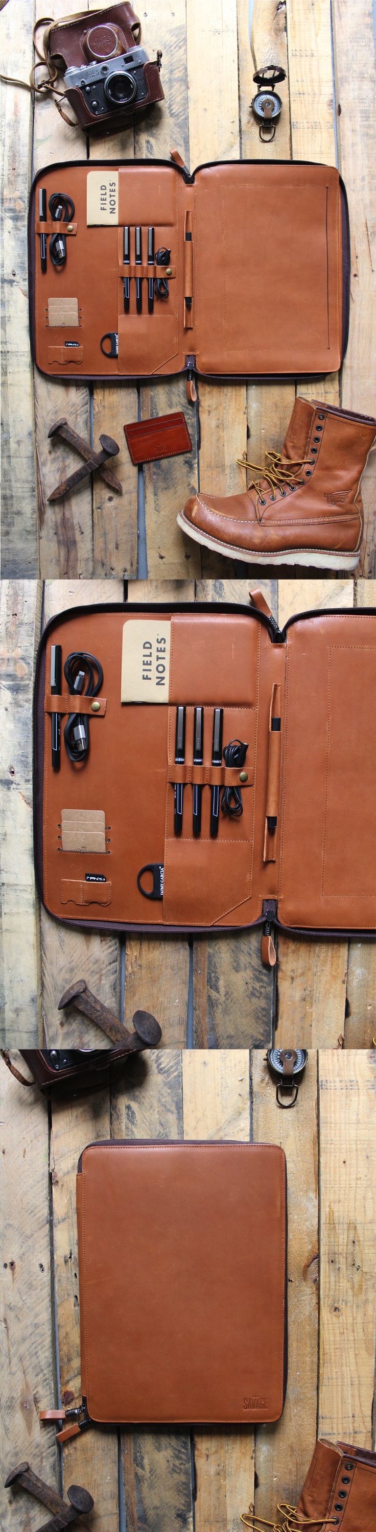 Cognac apple air macbook case. Fits 13″ laptop plus iPad and all of your edc essentials