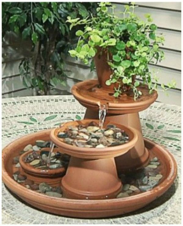 DIY Terra Cotta Clay Pot Fountain