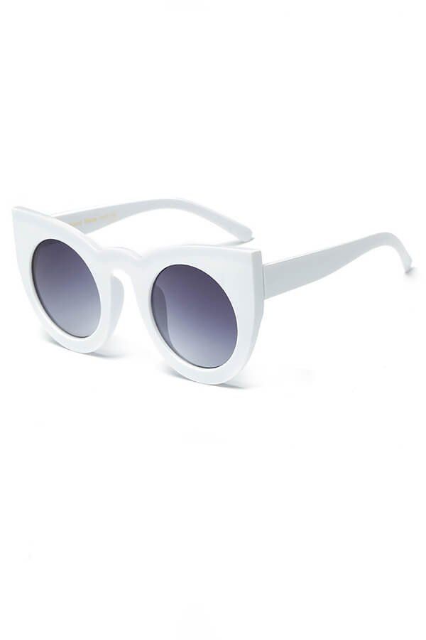 Floralkini White Polycarbonate Frame Brown Lens Cat Eye Sunglass