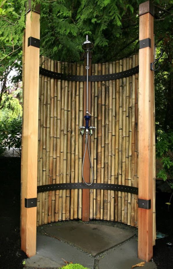 Garden Shower- pinning this on Products I Love with irony. Invaded by bamboo – need to find crafts to use those long sturdy