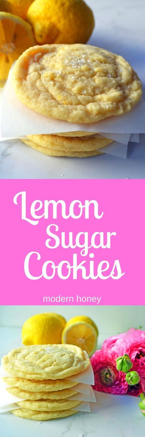 Lemon Sugar Cookies made with fresh lemon zest. The perfect soft and sweet lemon cookie. www.modernhoney.com