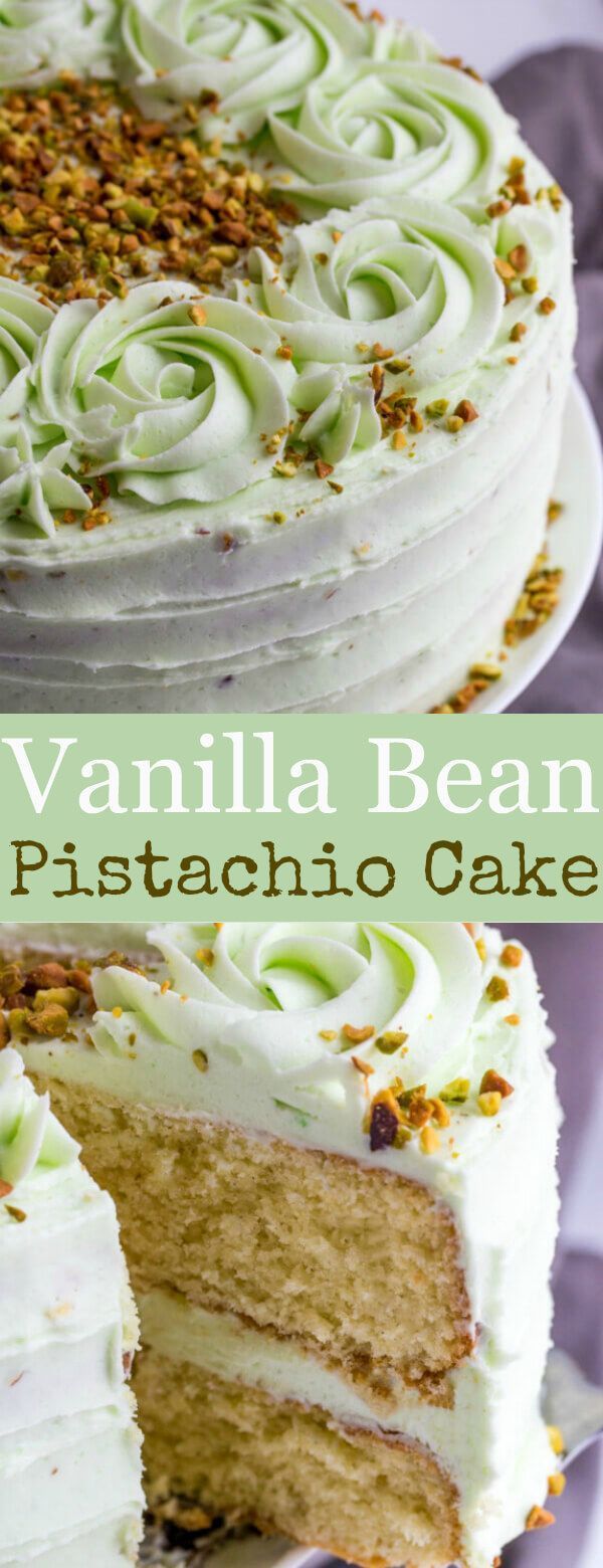 Light, airy and full of flavor this Vanilla Bean Pistachio Cake is a fun and tasty flavor combination perfect for absolutely any