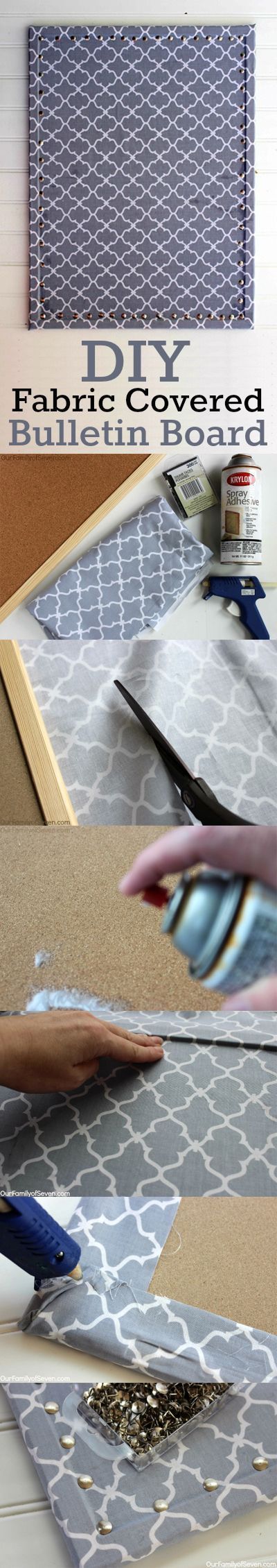 nice DIY Fabric Covered Bulletin Board – OurFamilyofSeven.com