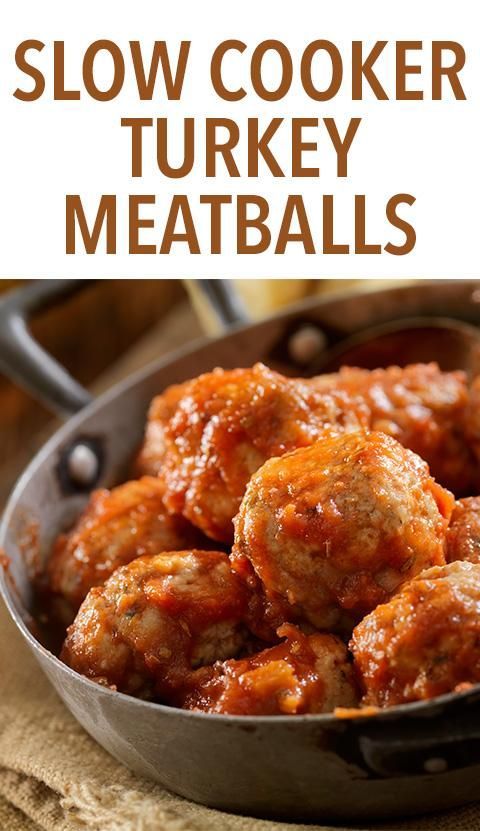 Slow Cooker Turkey Meatballs — Toss these ingredients into a slow cooker in the morning and enjoy this high-protein recipe in the