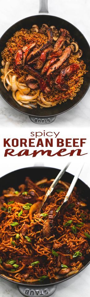 Spicy Korean Beef Ramen | lecremedelacrumb.com
