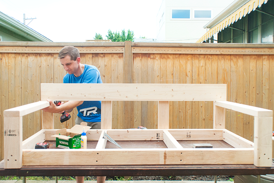 step-by-step diy oversized porch swing (modified ana white tut)