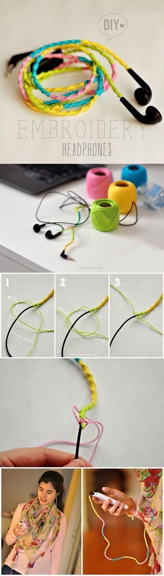 Teen Crafts Ideas and DIY Projects for Teens and Tweens – DIY Embroidery Headphones fun project for teens Hey, girls! There are
