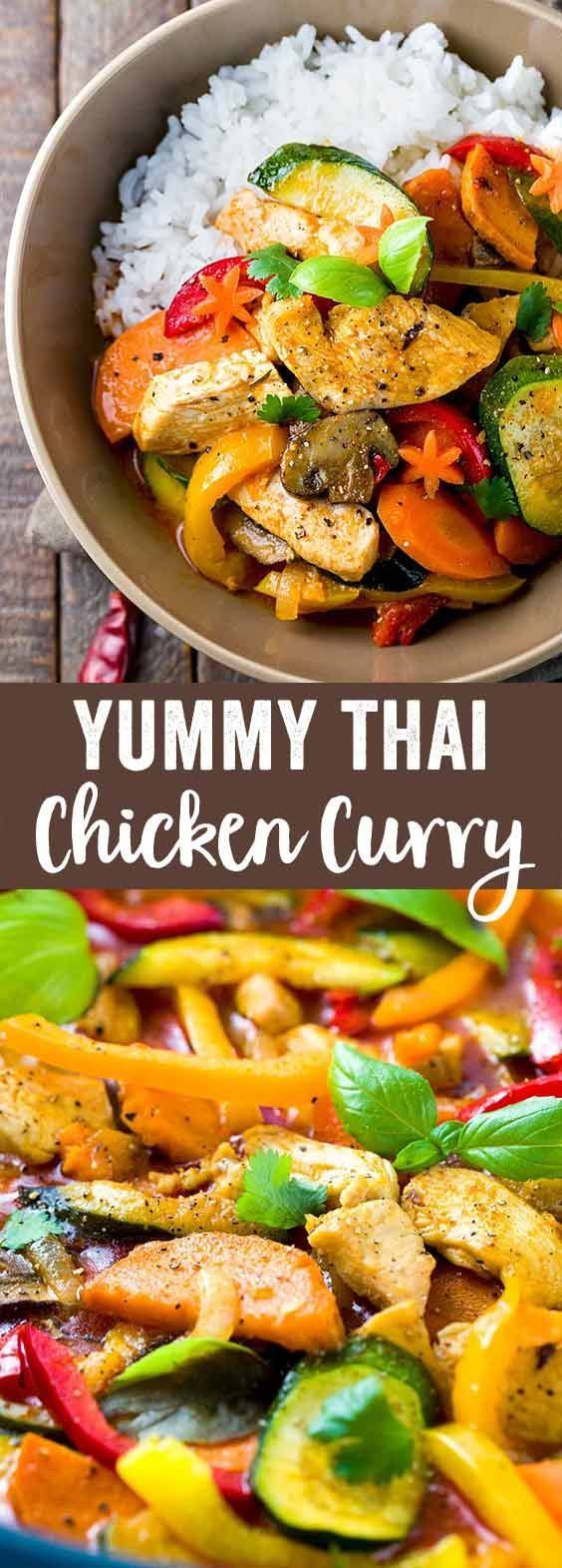 Thai Chicken Curry with Coconut Milk – A fast and easy recipe loaded with exotic flavors and healthy vegetables that you can enjoy