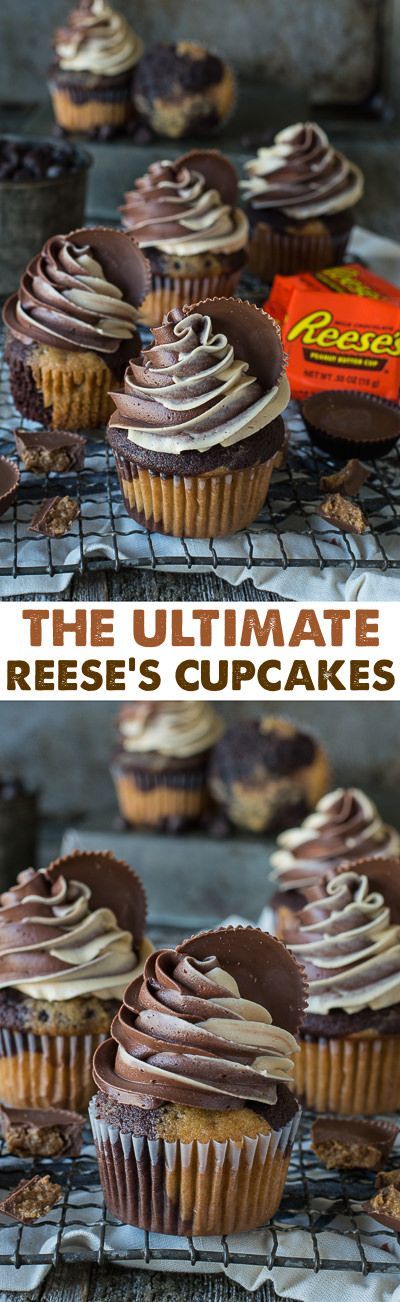 The Ultimate Reese’s Cupcake! Chocolate peanut butter cake and chocolate peanut…