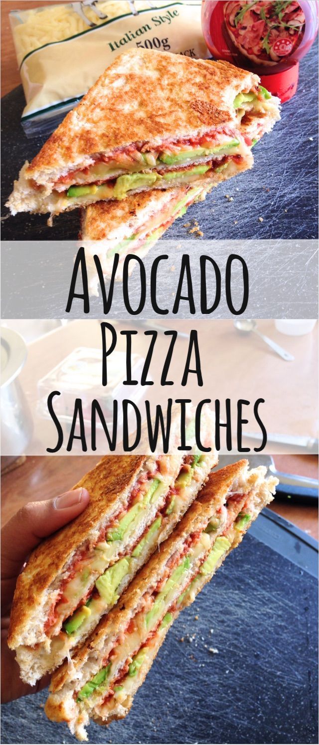 These Healthy, Gooey Cheesy Avocado Pizza Sandwiches are quick and easy to make and are perfect comfort foods!