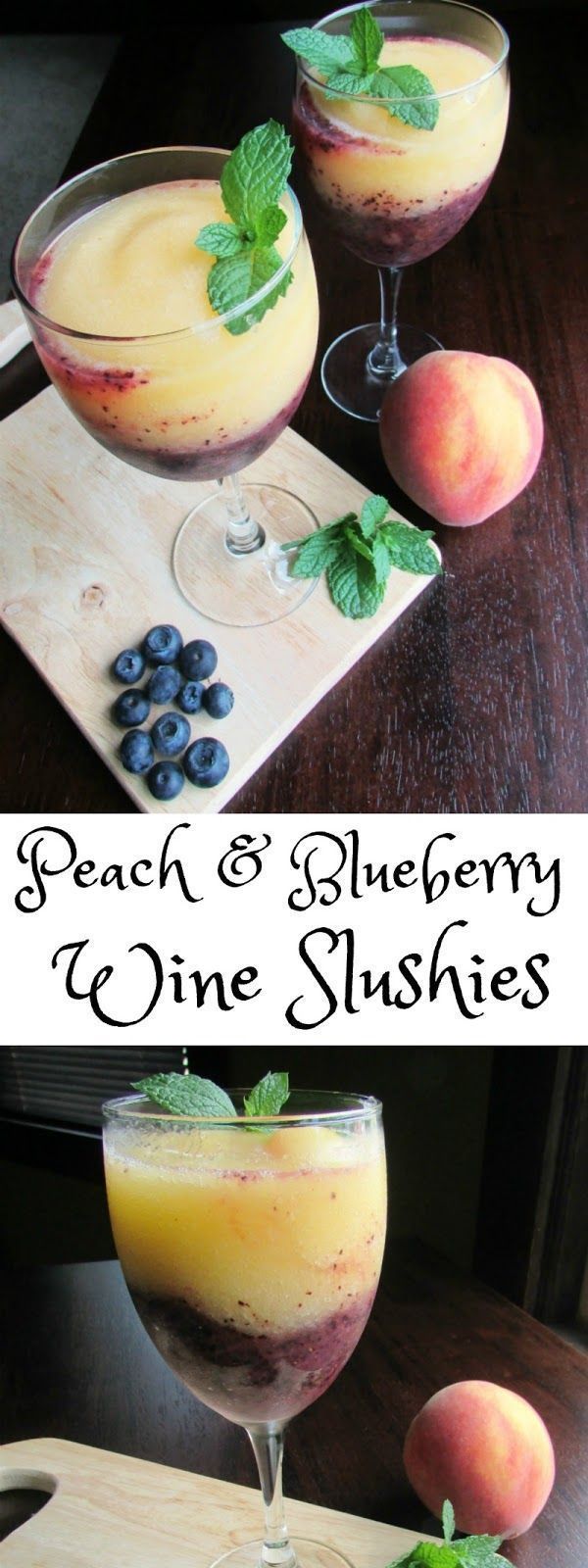 These Peach and Blueberry Wine Slushies are perfect for sipping on a hot summer’s day.  They come together in a minute and take