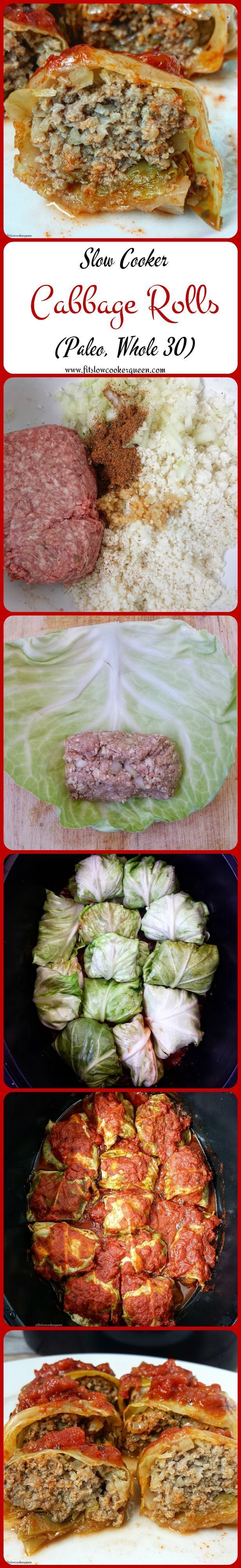 This healthy, low-carb, paleo, and whole 30 compliant slow cooker version of cabbage rolls is easy to make and perfect to serve