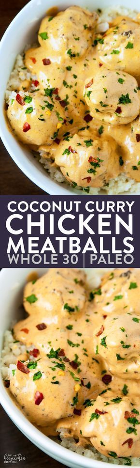 Whole 30 Coconut Curry Chicken Meatballs – These clean eating meatballs are so darn good. Creamy curry with a hint of lime makes