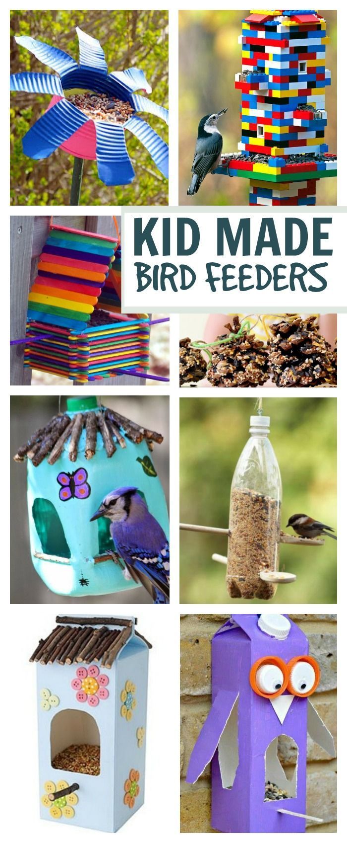 18 TOTALLY AWESOME bird feeder crafts for kids. These are SO COOL! I love the Lego bird feeder!