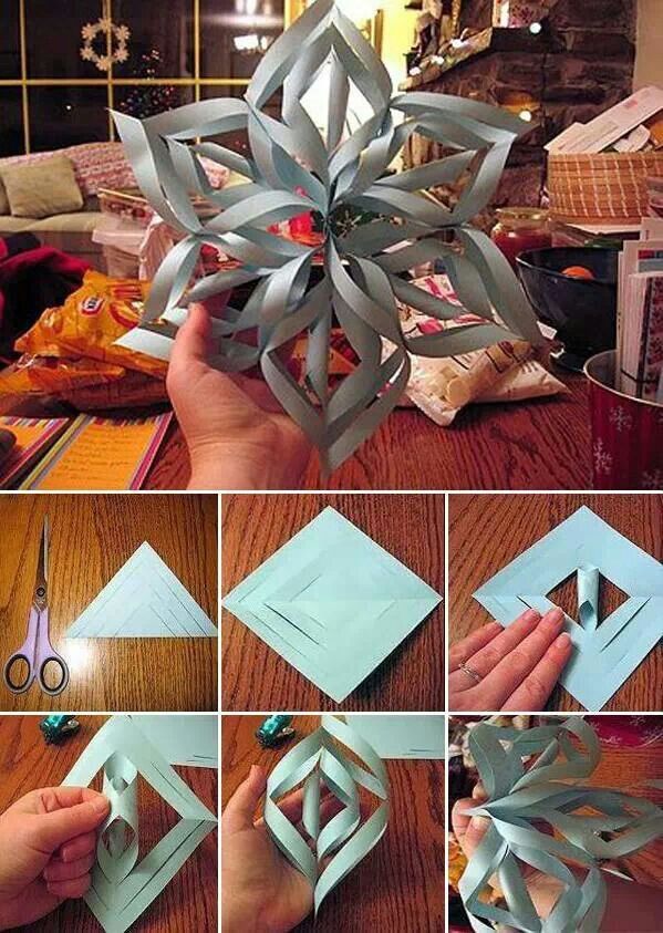 3D paper snowflake; Ive made these in all sizes and they always turn out great!