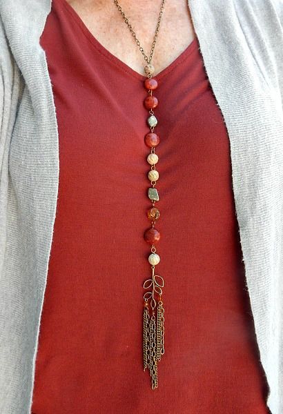 Another stone tassel necklace