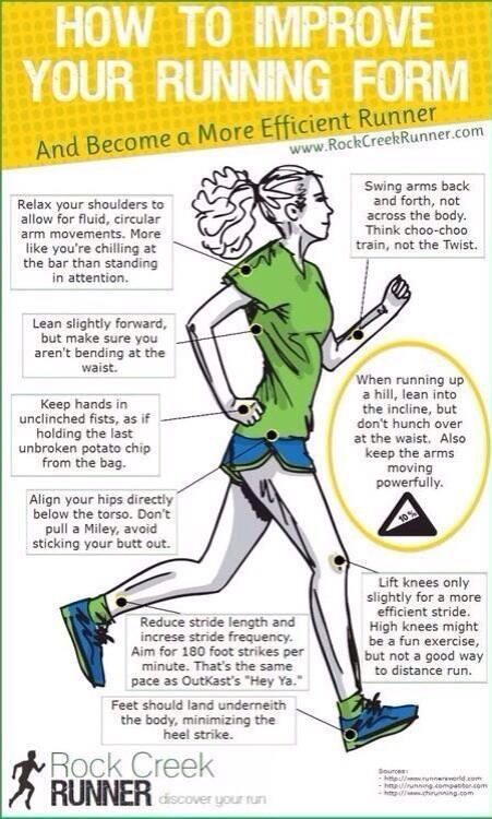 Become a more efficient runner by improving your running form.