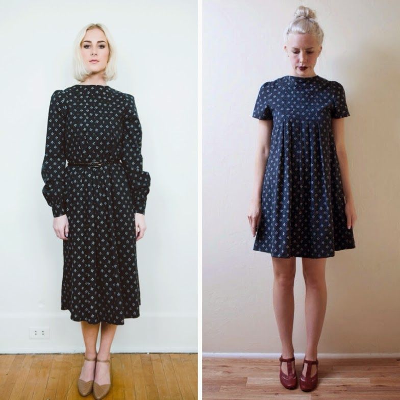 Before and After: Navy Floral Shift Dress