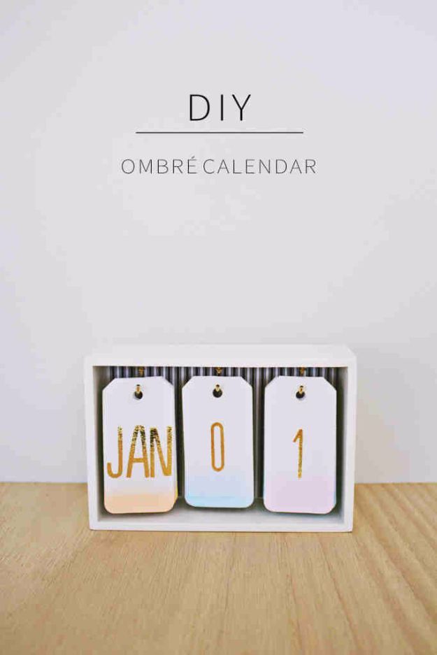 Best DIY Gifts for Girls – DIY Ombre Calendar – Cute Crafts and DIY Projects that Make Cool DYI Gift Ideas for Young and Older