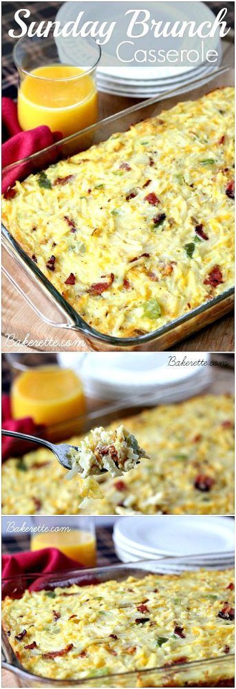 Best Recipes on Pinterest – This Sunday Brunch Casserole recipe is a hearty egg, hashbrown, bacon and cheese dish to feed a crowd.