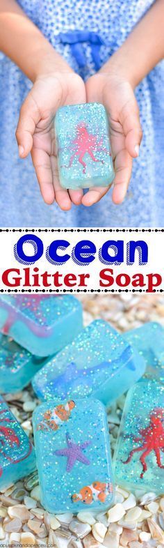 Bring glitter to the big blue with this DIY Ocean Glitter Soap! The kids will love helping out with this easy craft, and theyll
