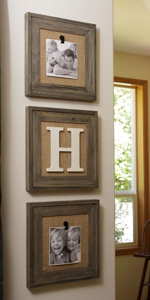 burlap backed frames love this!!