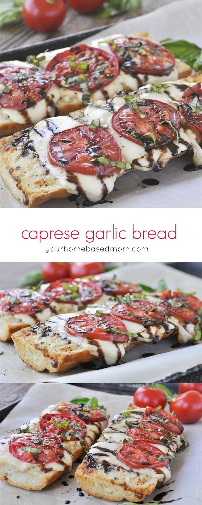 Caprese Garlic Bread ~ the perfect combination of two favorite dishes that makes for the perfect summer treat!