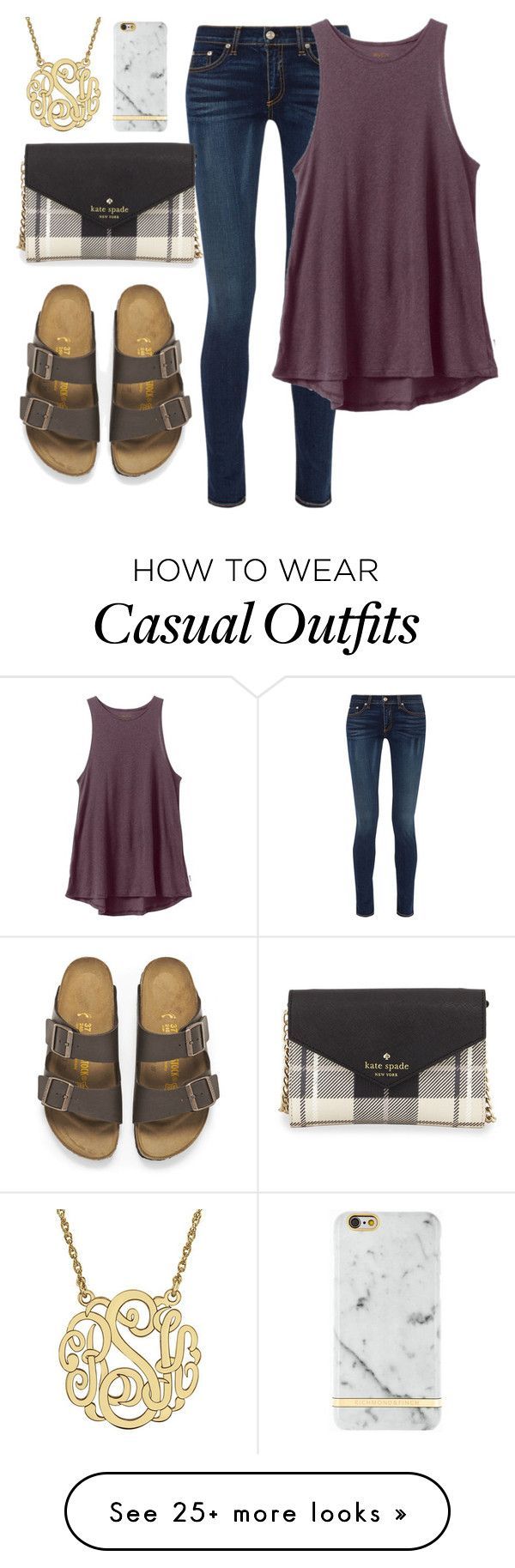 “Casually fancy” by sadiepatton on Polyvore featuring moda, rag & bone, RVCA, Birkenstock y Kate Spade