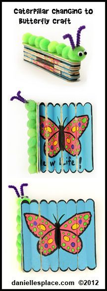 Caterpillar turning into a Butterfly Craft Kids Can Make from www.daniellesplac…